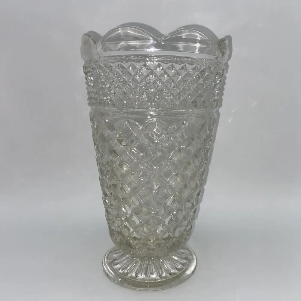 Anchor Hocking Westford Large Clear Glass 10” Flower Vase/ Decor Piece